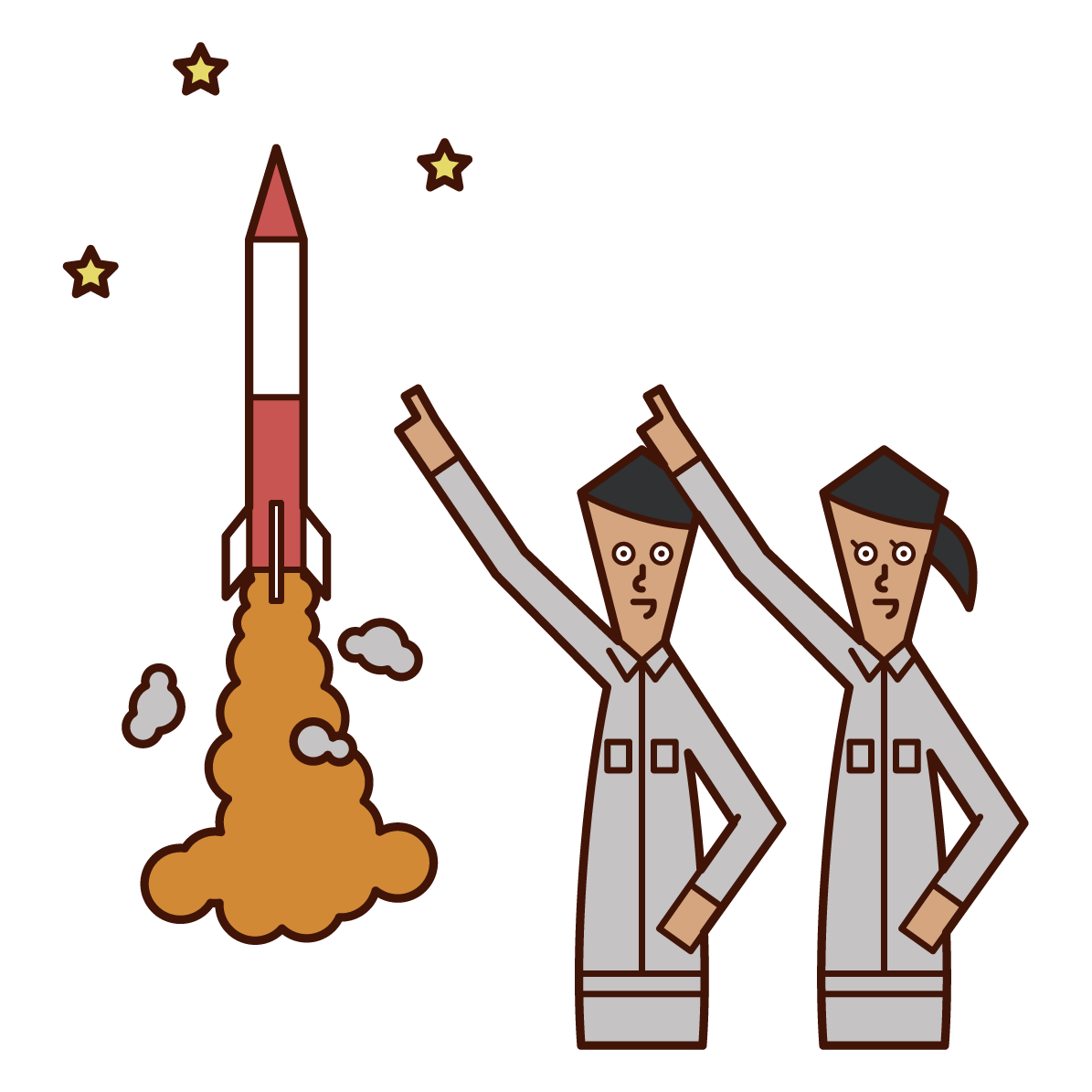 發射火箭的人的插圖