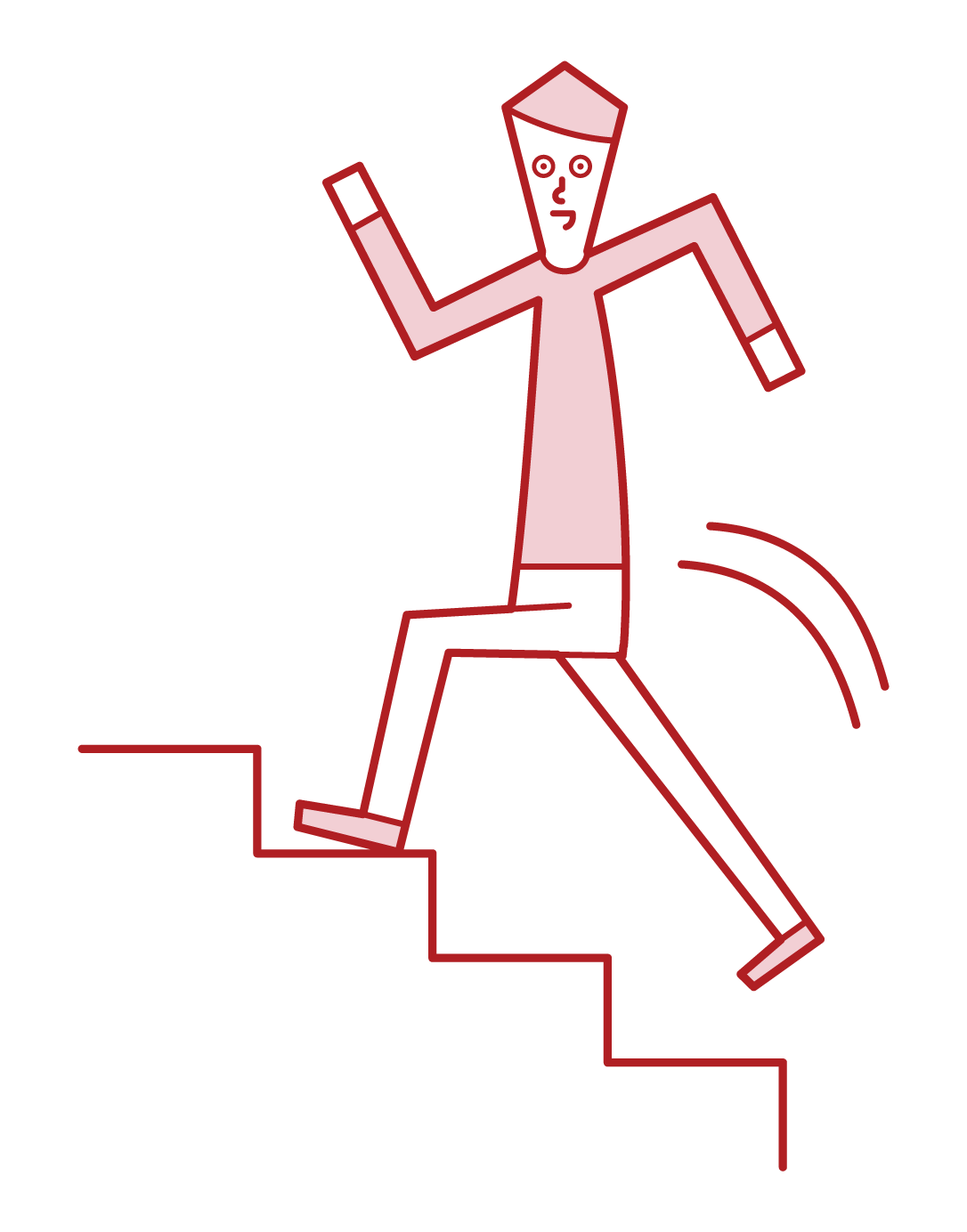 跑上樓梯的人（男性）的插圖