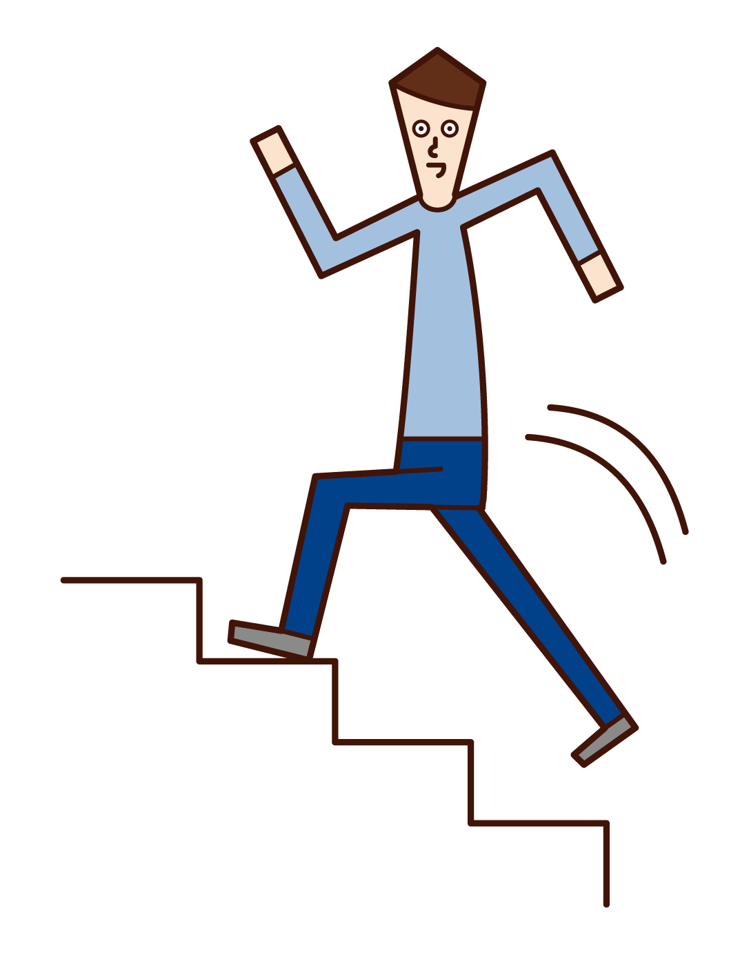 Illustration of a man running up the stairs