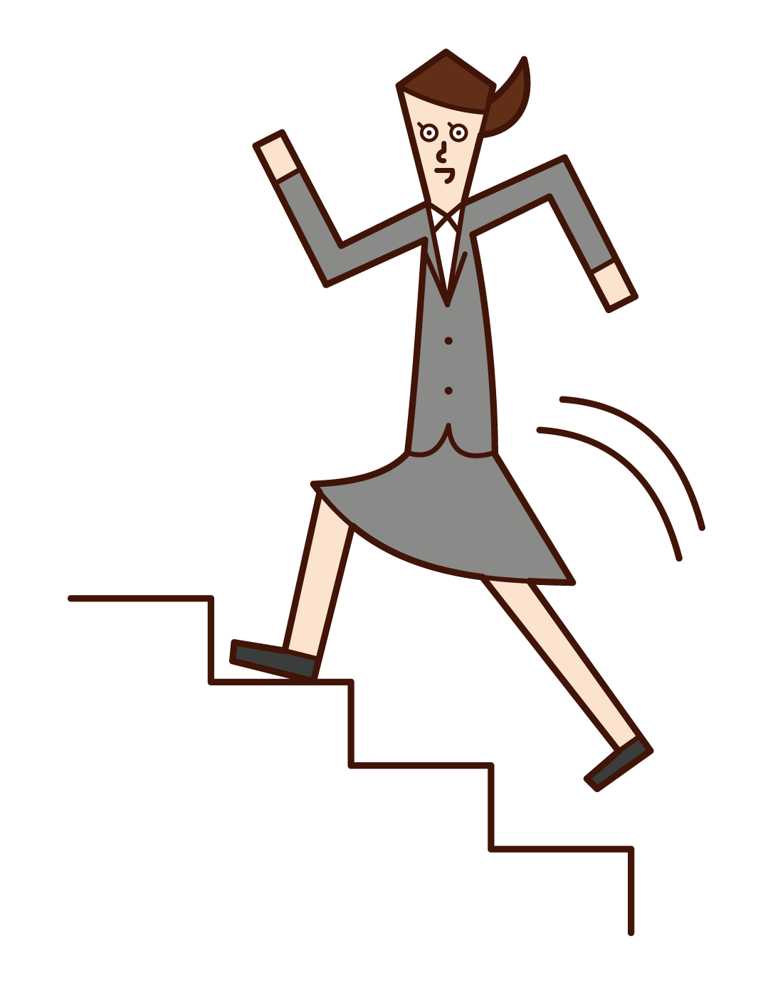 Illustration of a man running up the stairs