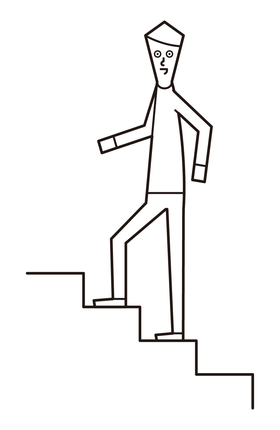 계단을 올라가는 남자의 그림