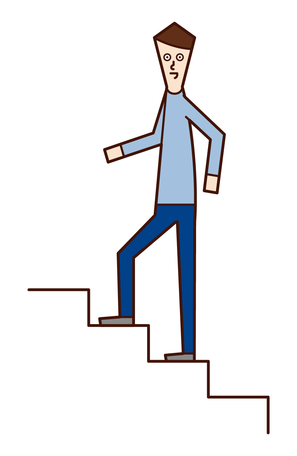 上樓梯的人（男性）的插圖