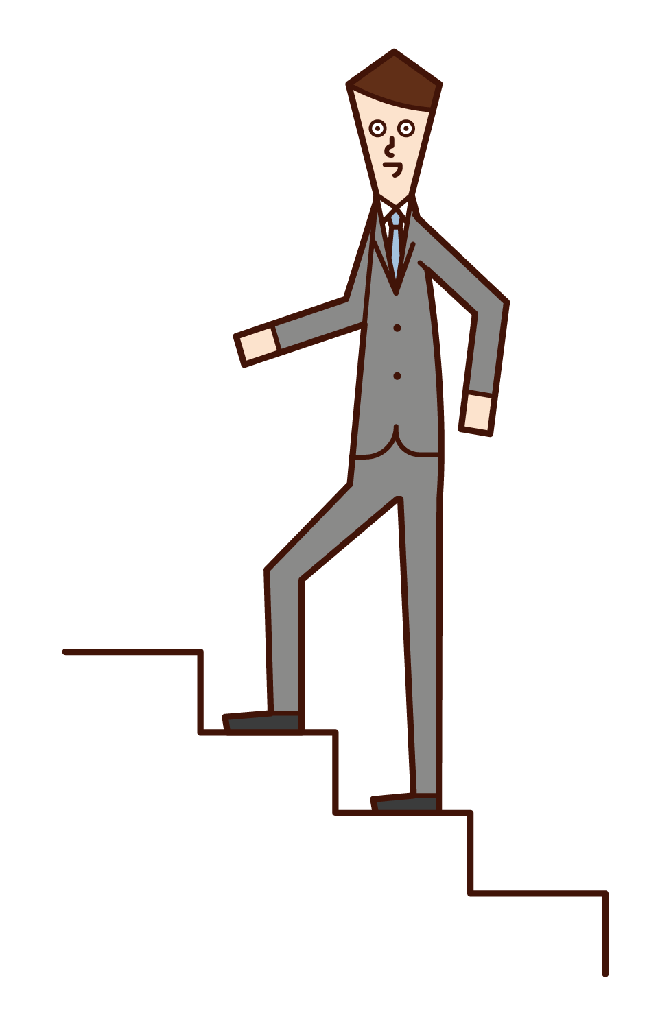 Illustration of a woman going up the stairs