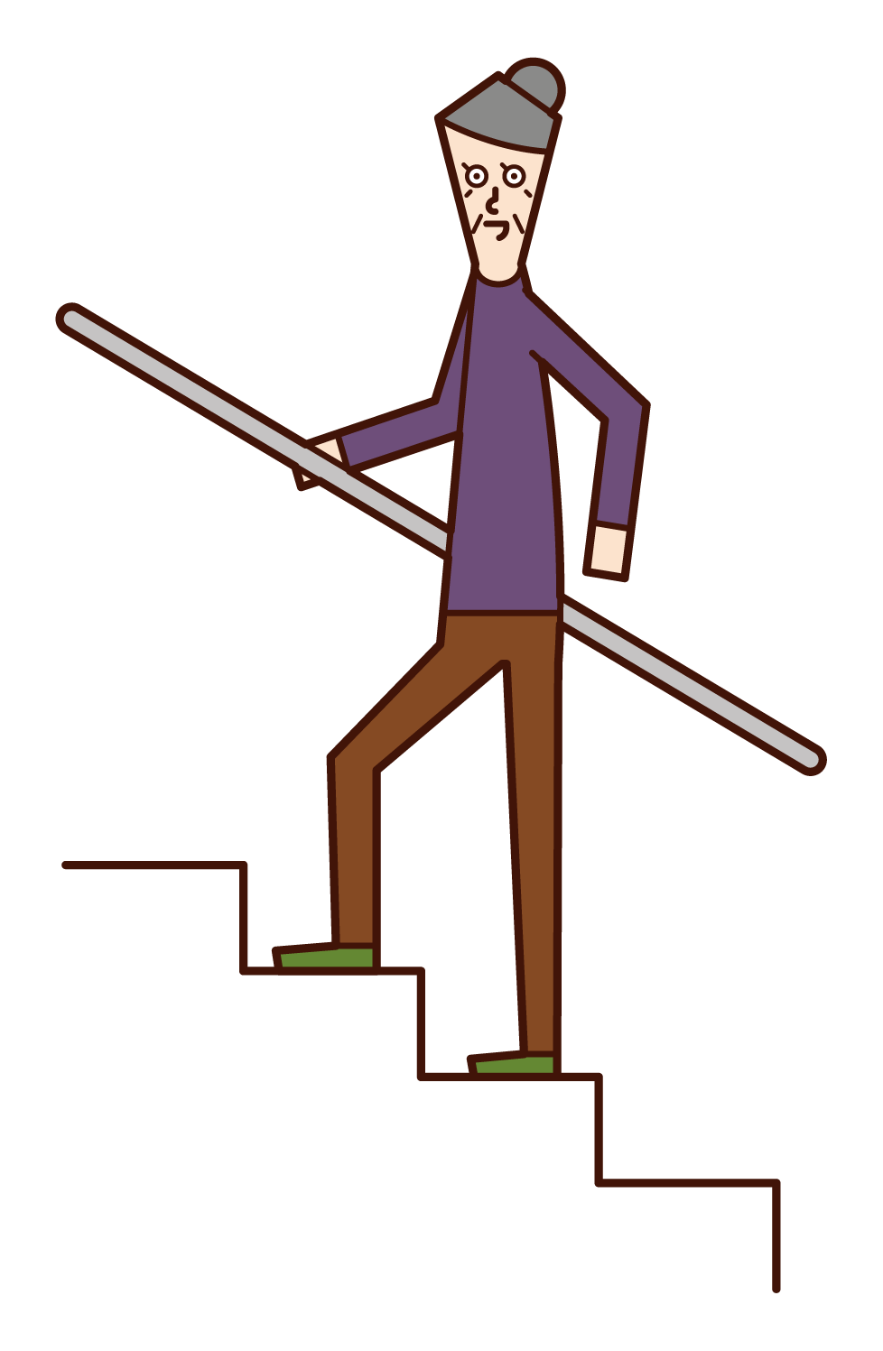 Illustration of a woman going up the stairs