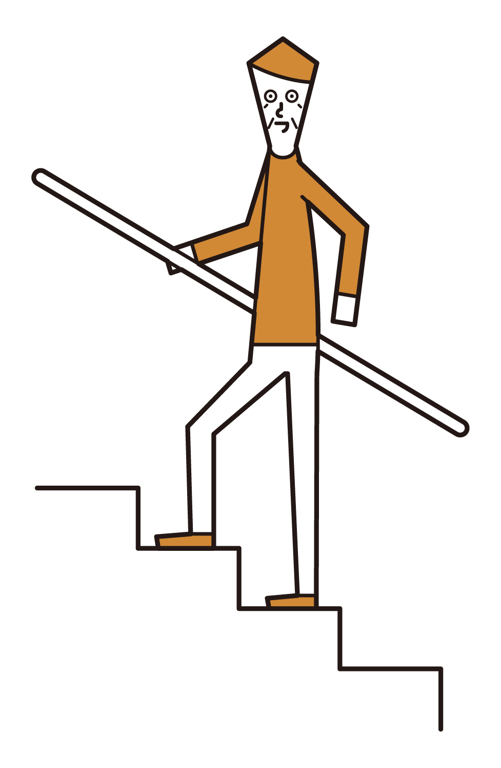 上樓梯的人的插圖