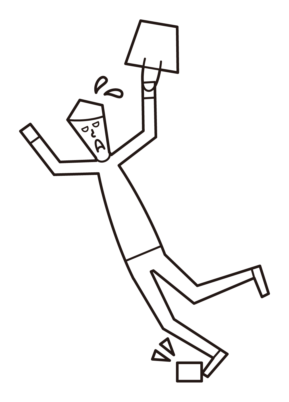 Illustration of a man (male) who falls over