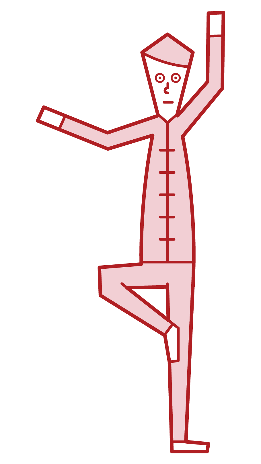 Illustration of a man (male) who is doing Tai Chi