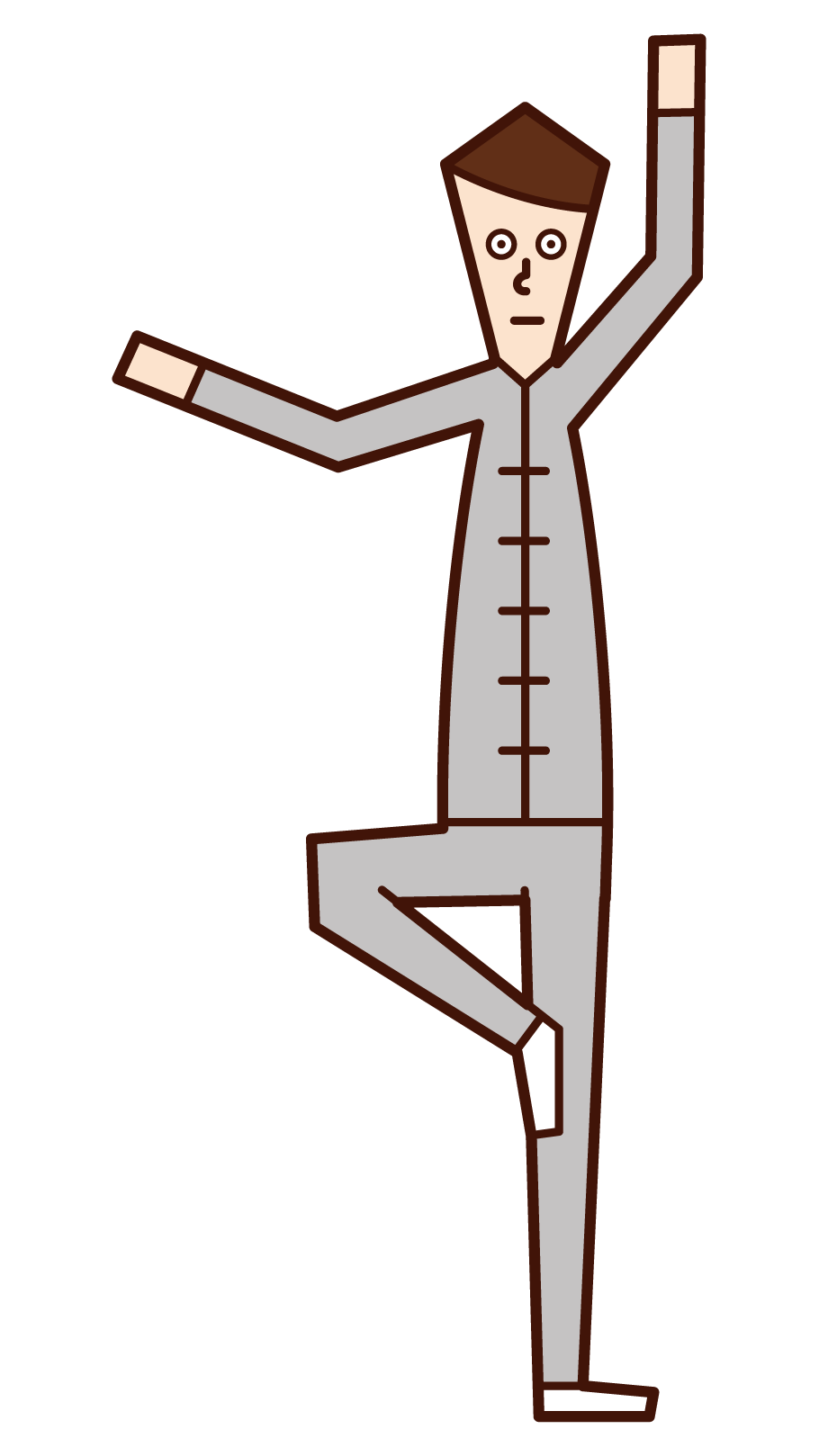 Illustration of a man (male) who is doing Tai Chi