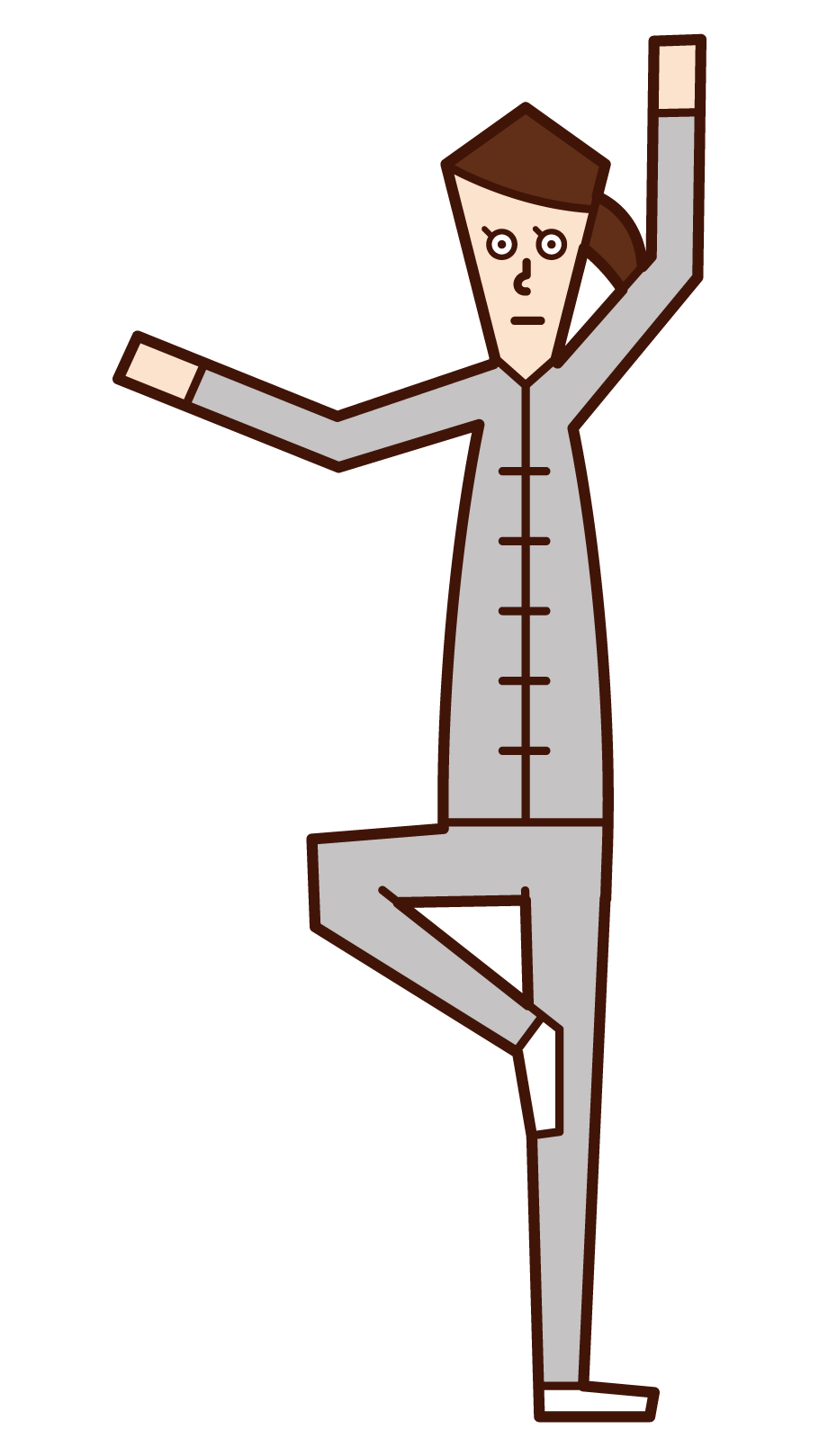 Illustration of a man (male) who is doing Tai Chi