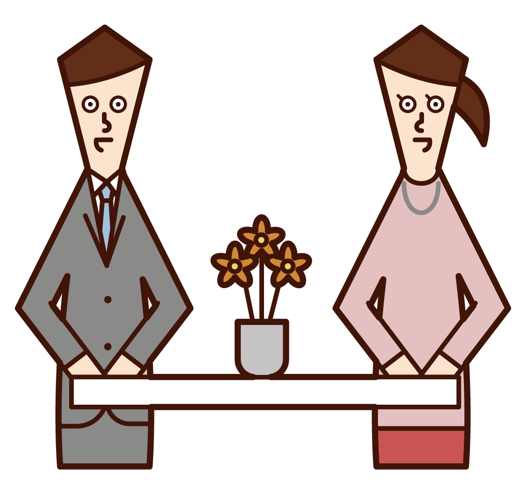 Illustration of match-up party and marriage party