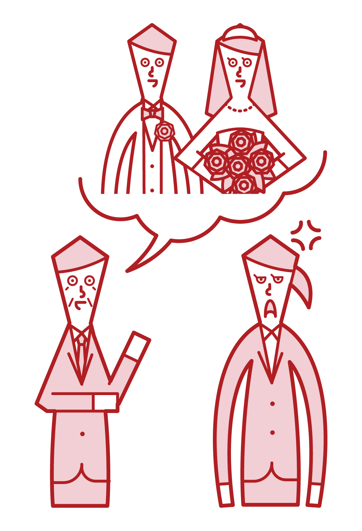 Illustration of a person (grandfather) who is harassing marriage