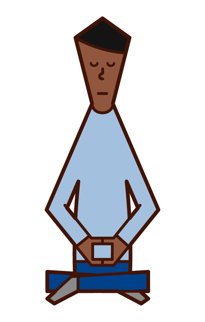 Illustration of a man in Zazen