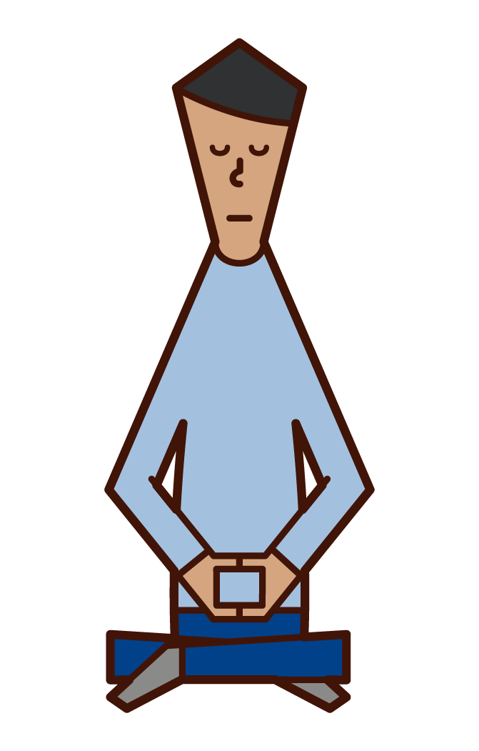 Illustration of a man in Zazen