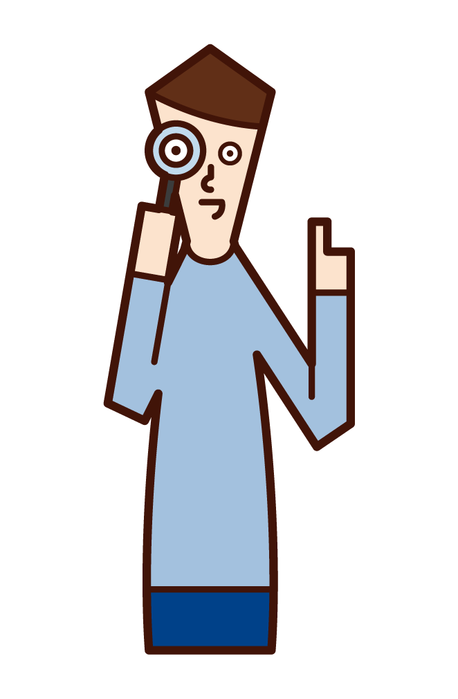 Illustration of a man who conducts a survey Illustration of a man who conducts a survey