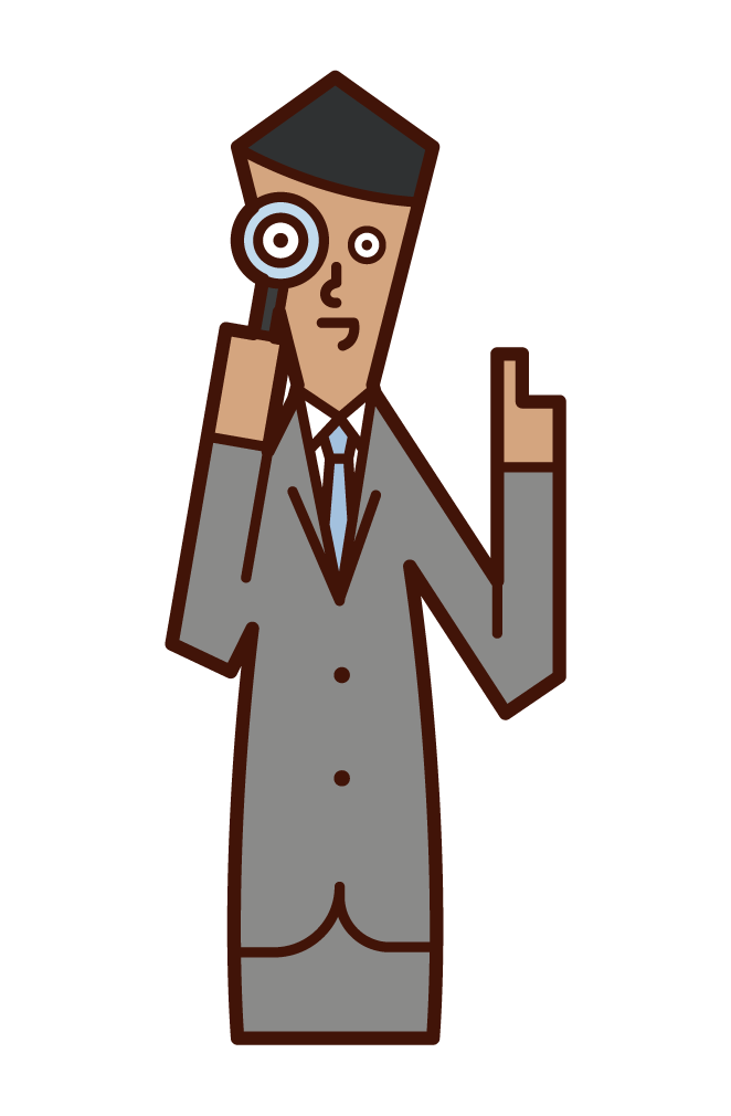 Illustration of a man who conducts a survey