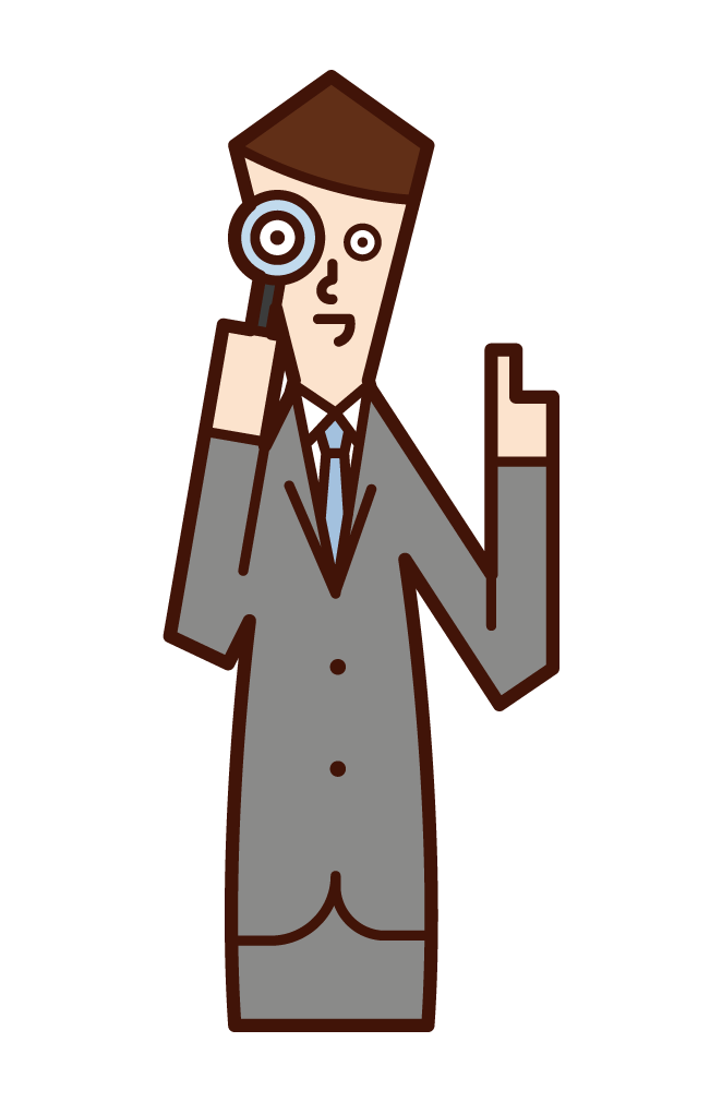 Illustration of a man who conducts a survey