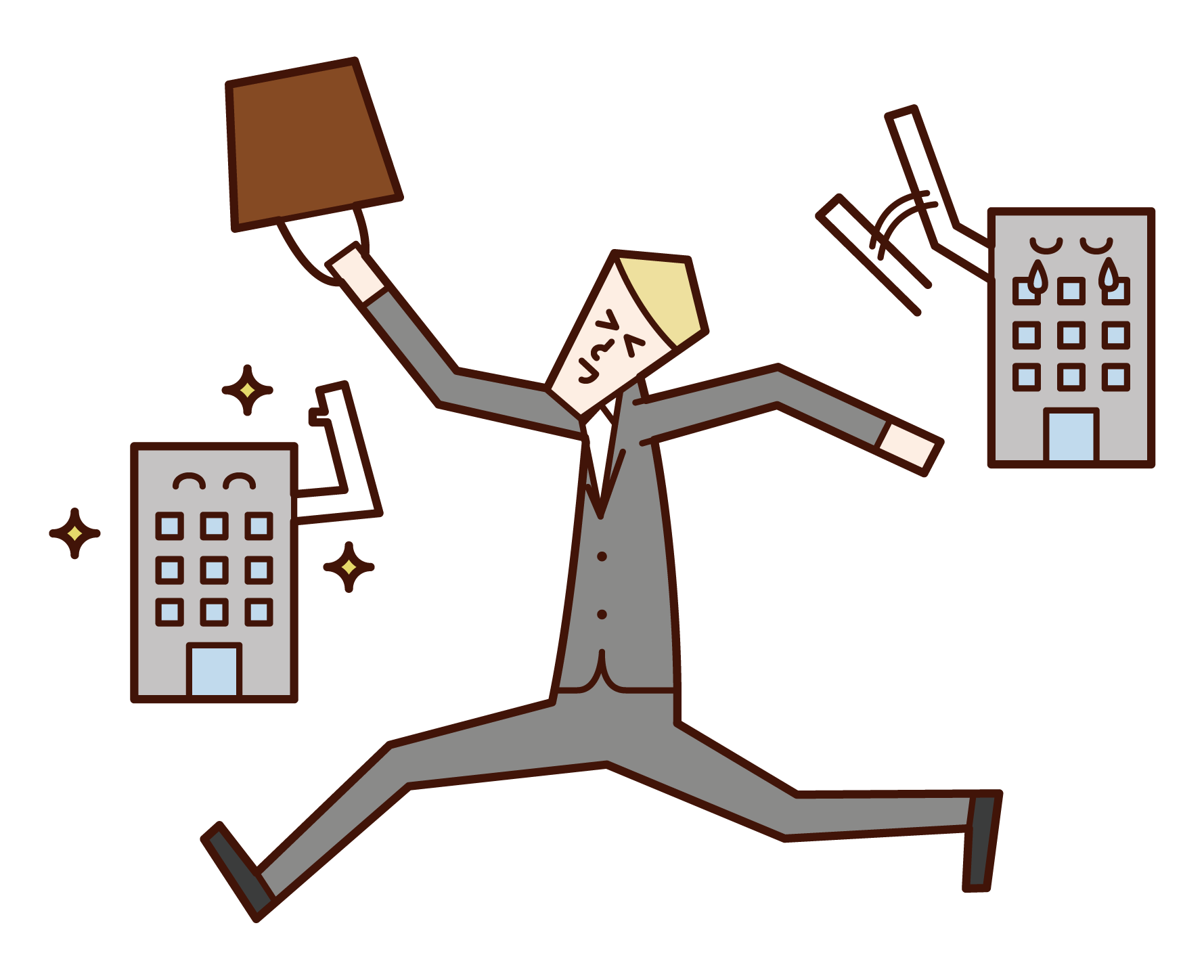 Illustration of a man who changes jobs
