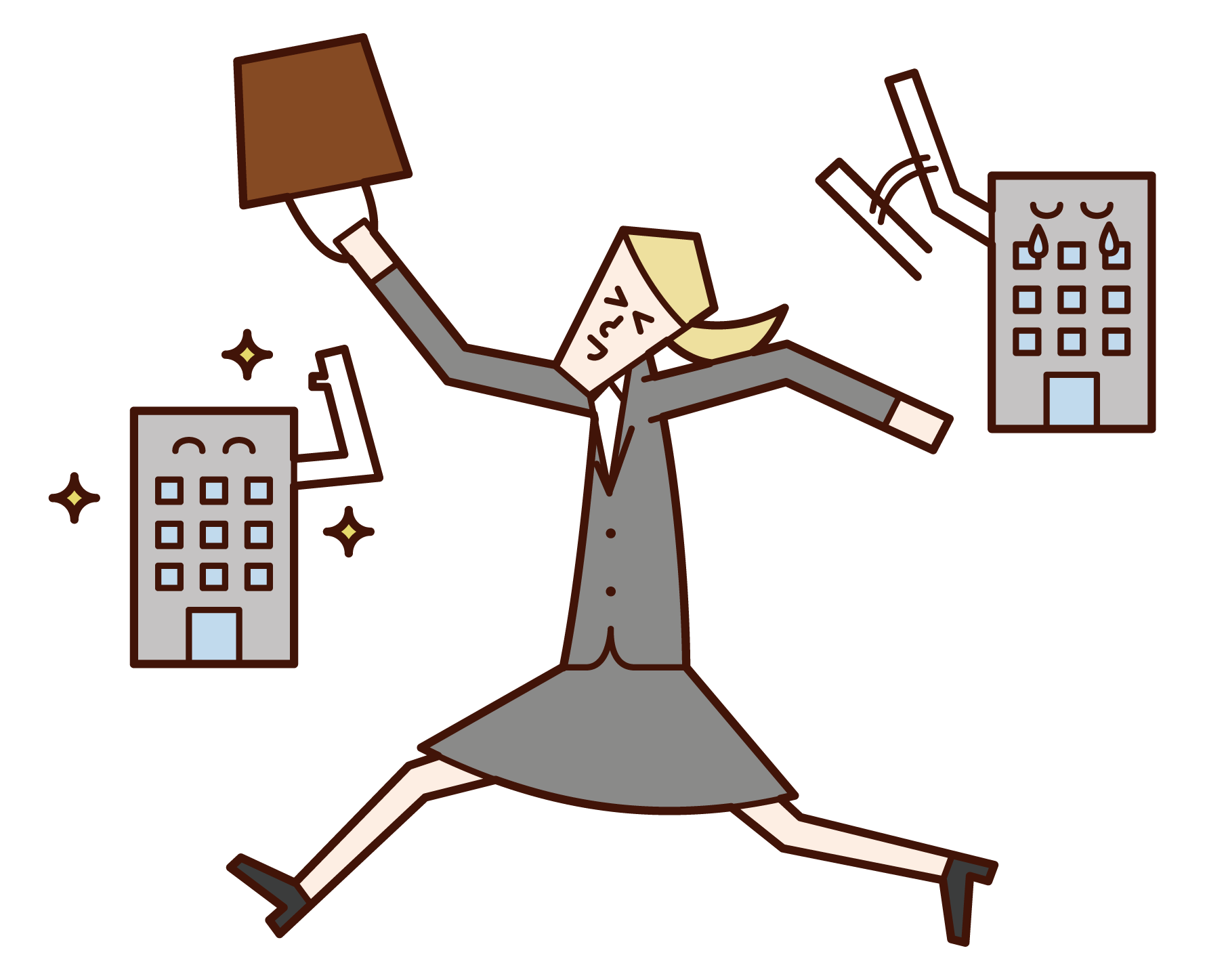 Illustration of a woman who changes jobs