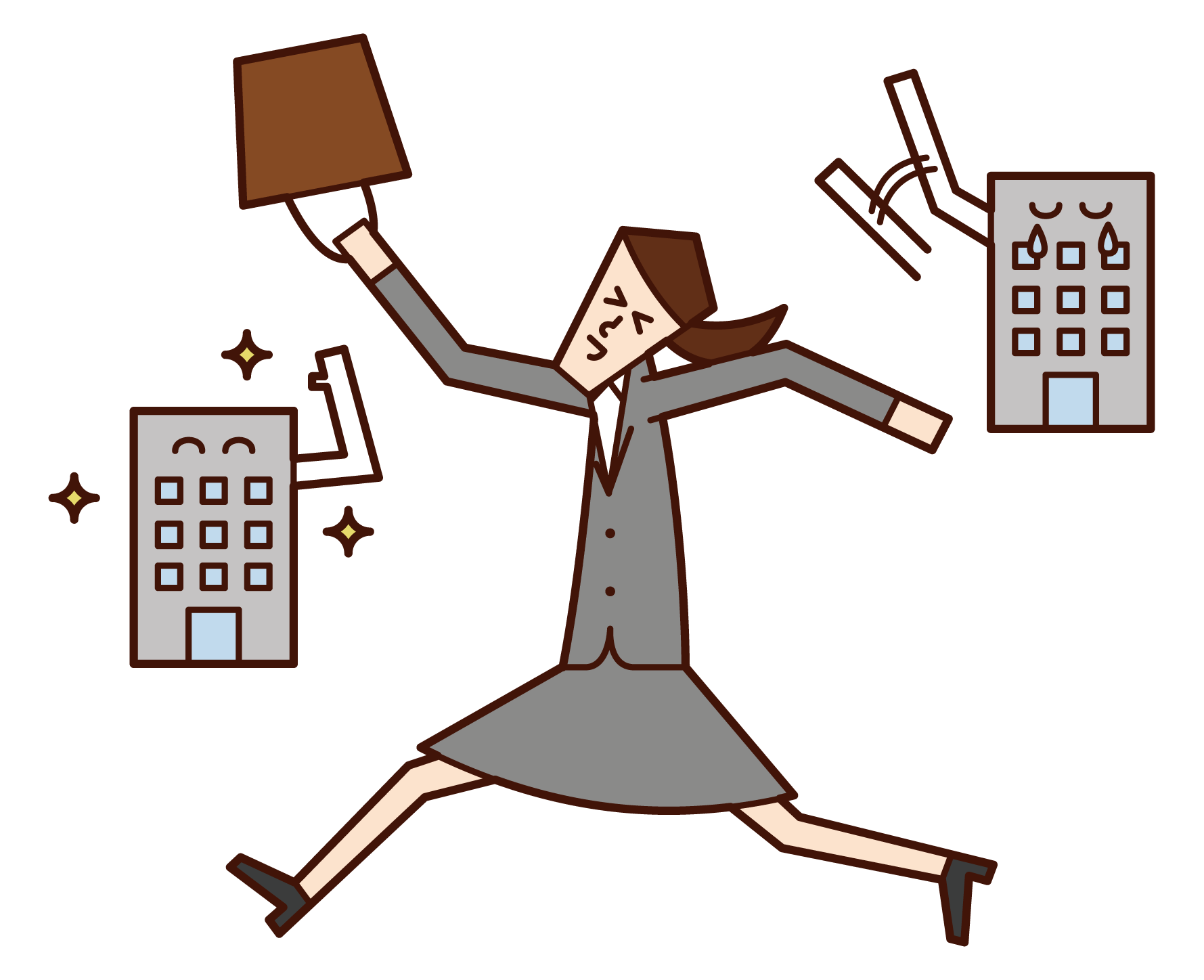 Illustration of a woman who changes jobs