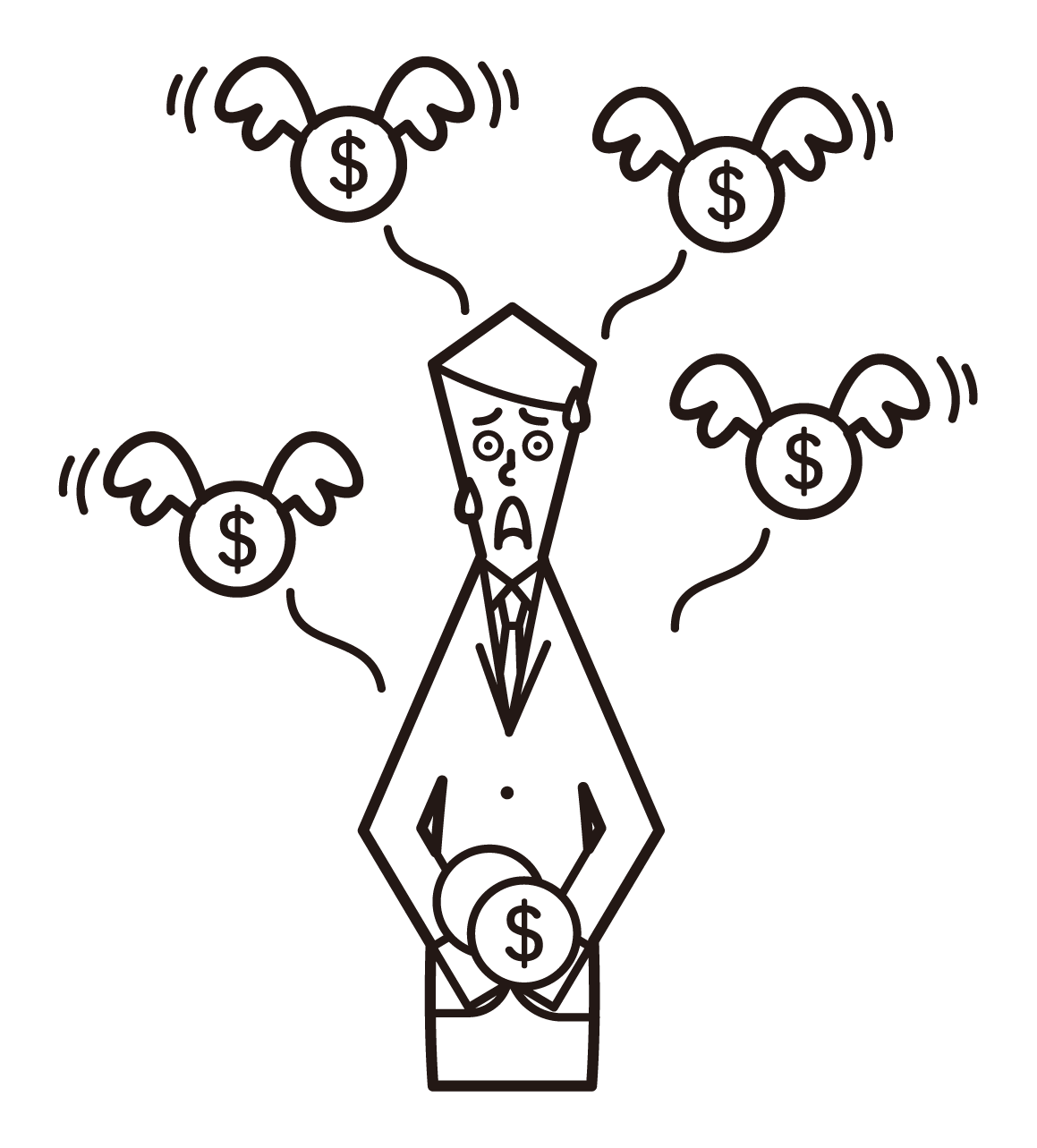 Illustration of a man paying taxes