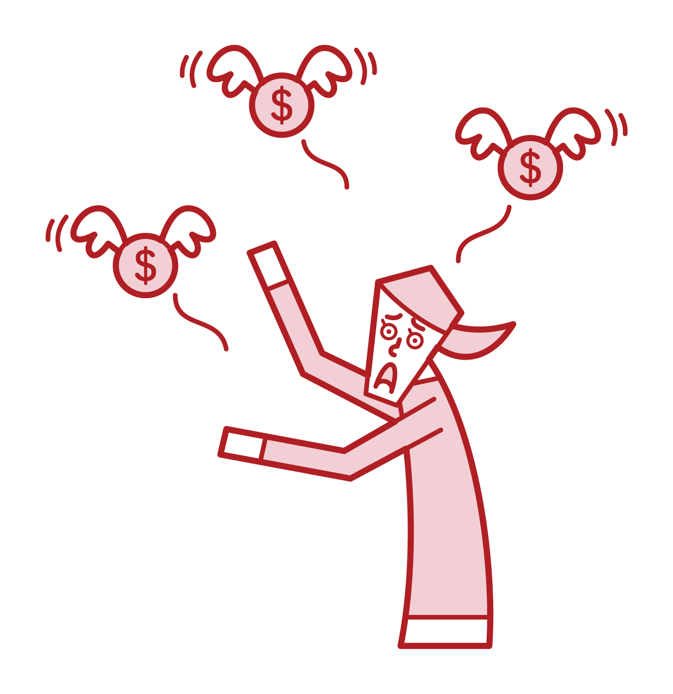 Illustration of a money-slengaway (female)