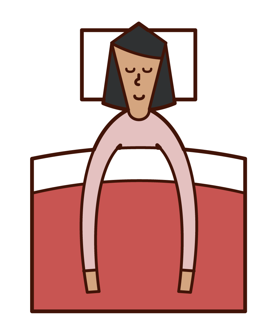 Illustration of sleeping person (woman)