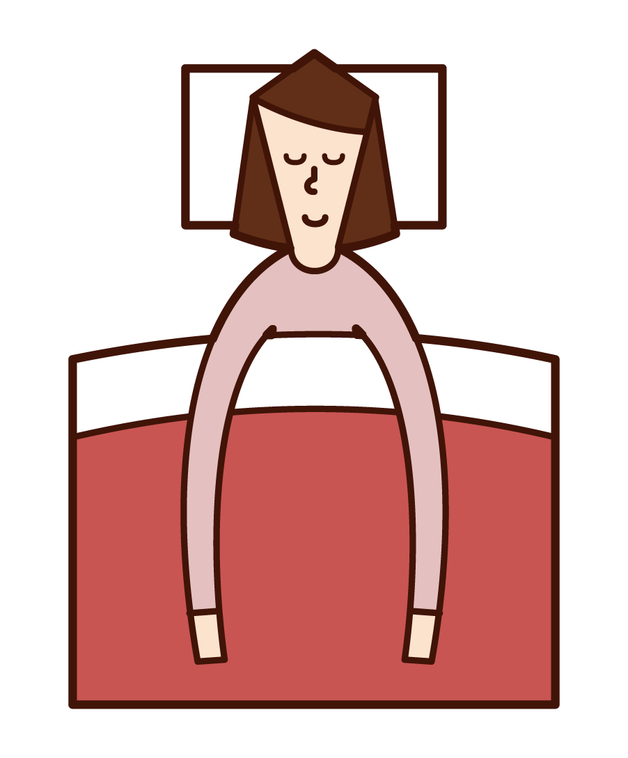 Illustration of a sleeping person (grandmother)