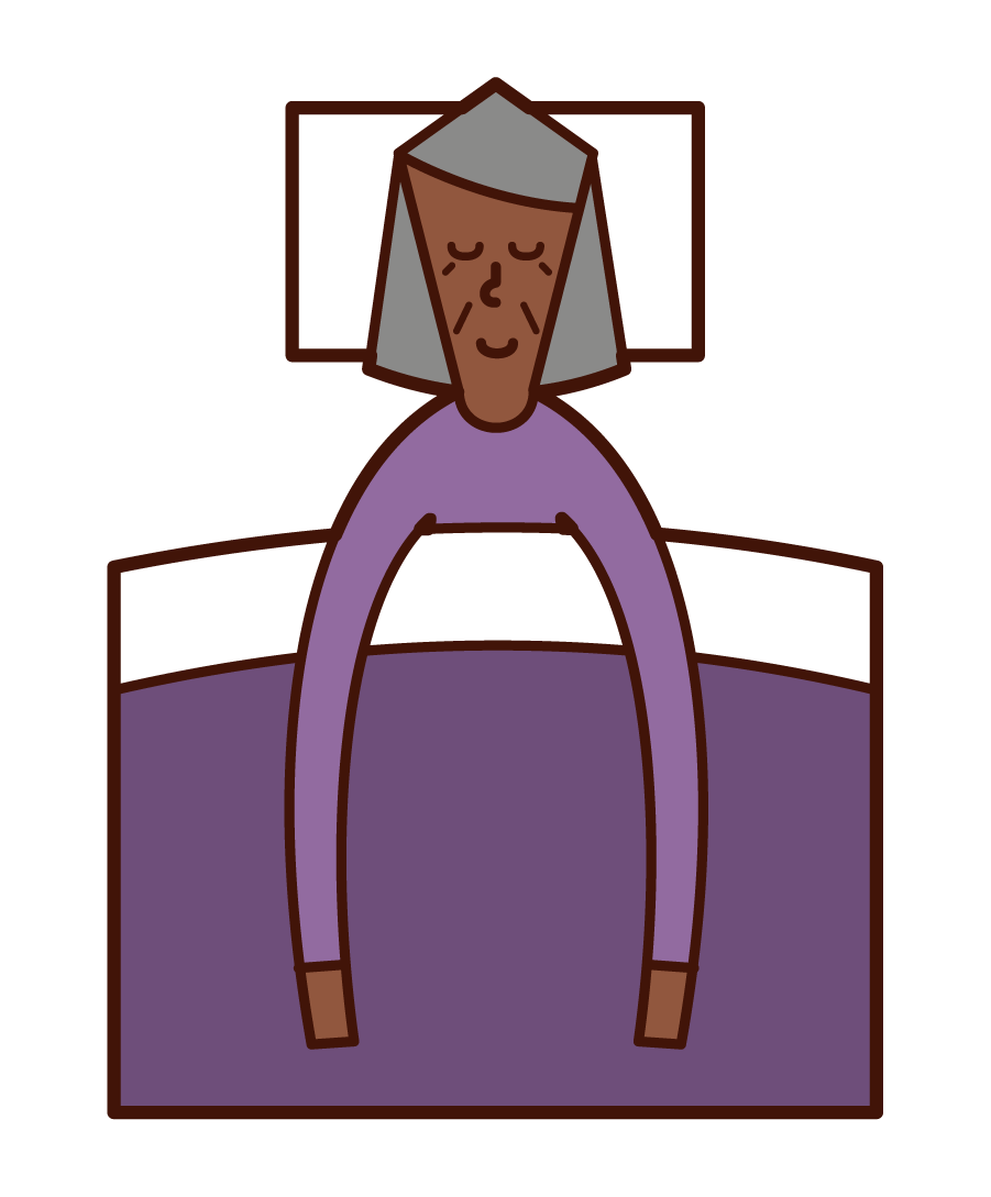 Illustration of a sleeping person (grandmother)
