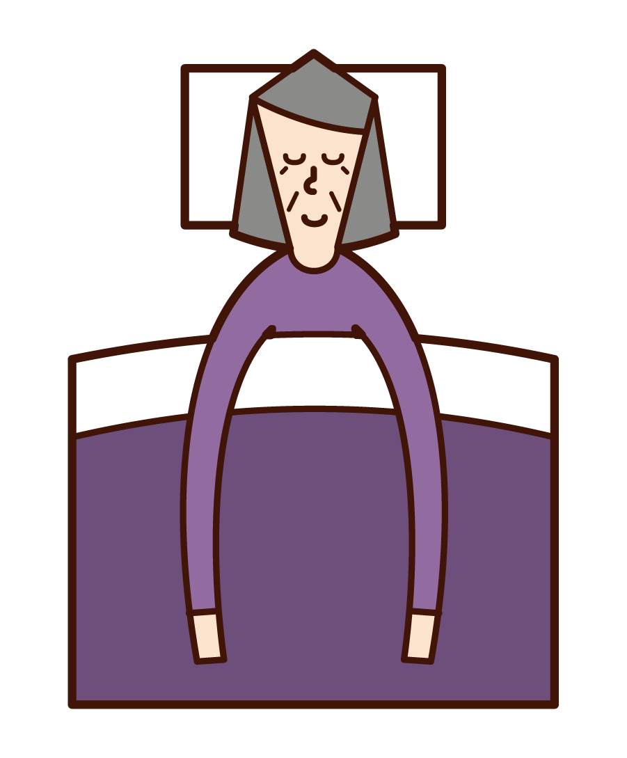 Illustration of a sleeping person (grandfather)