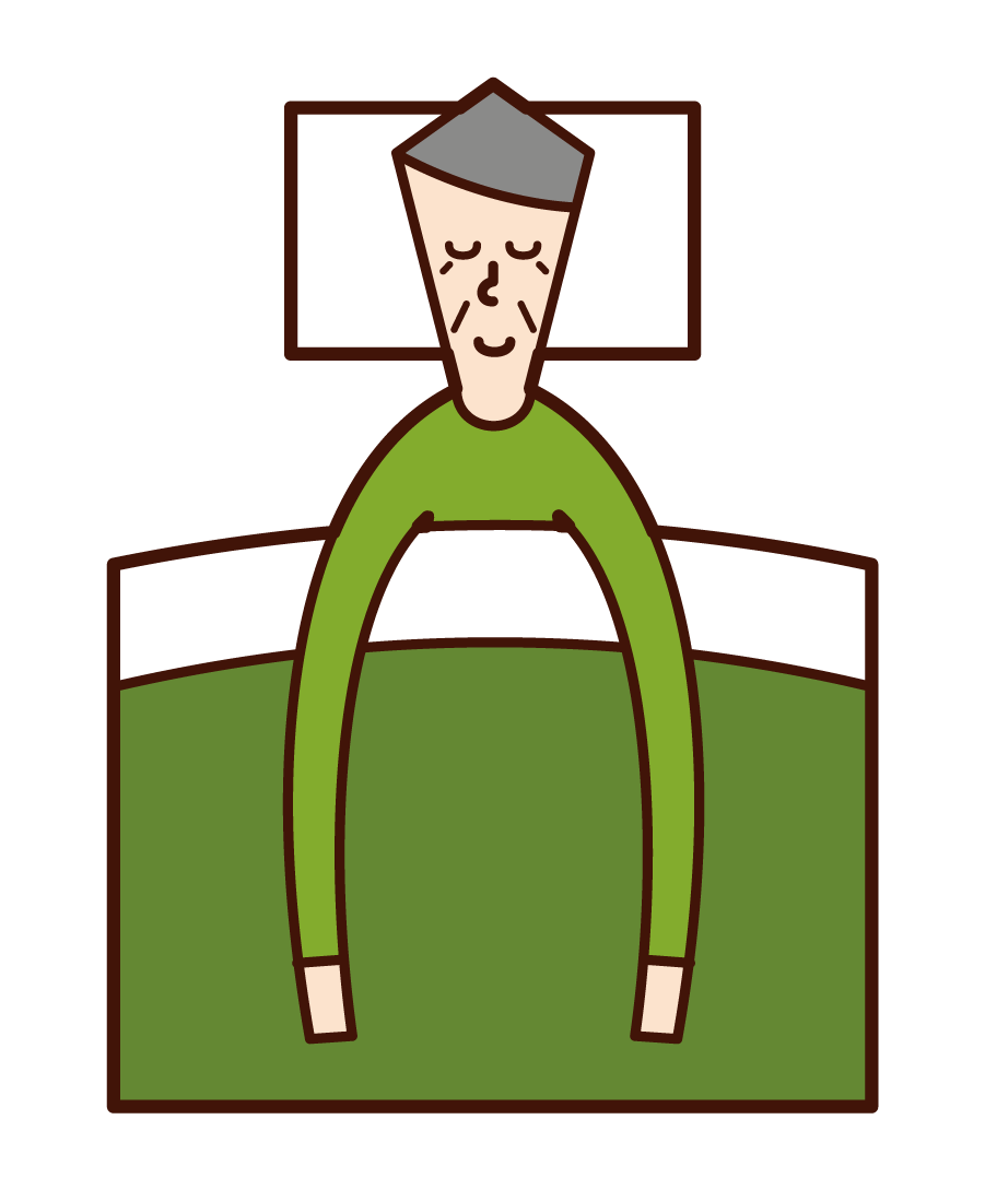 Illustration of a sleeping person (grandfather)