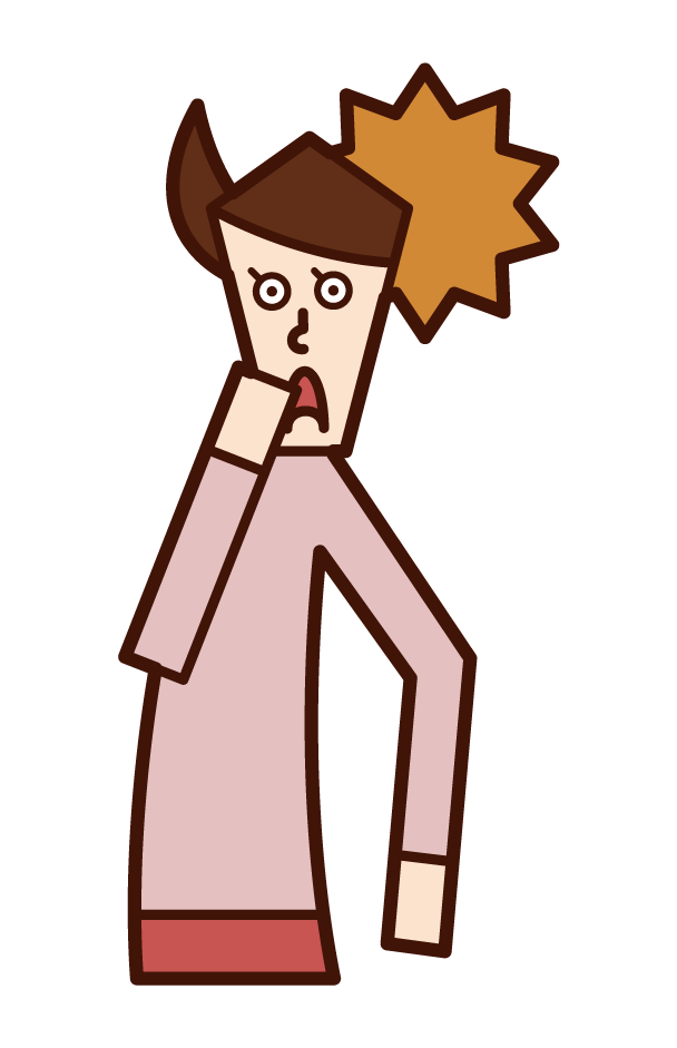 Illustration of a surprised person (male)