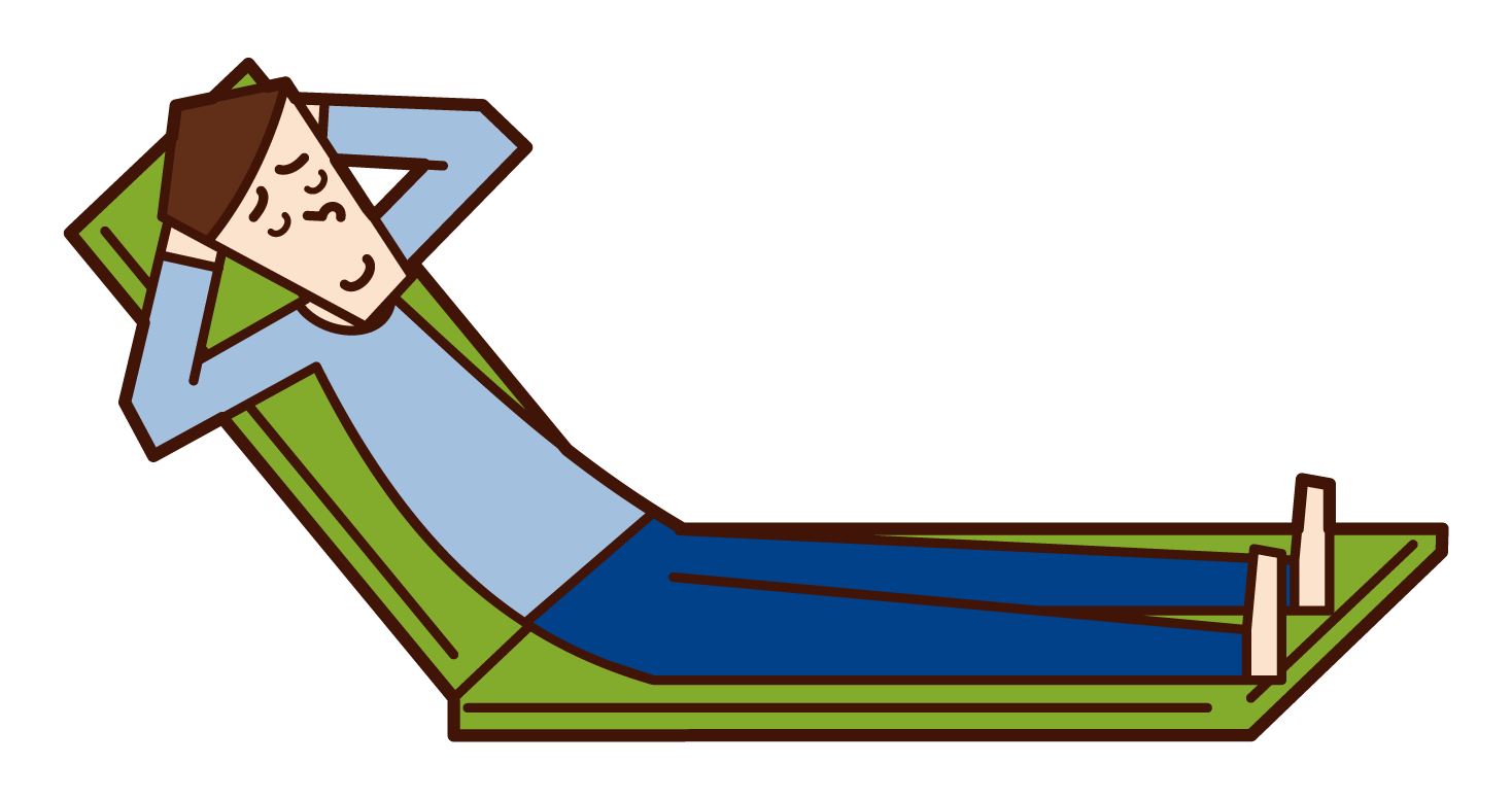 Illustration of a man lying down and relaxing