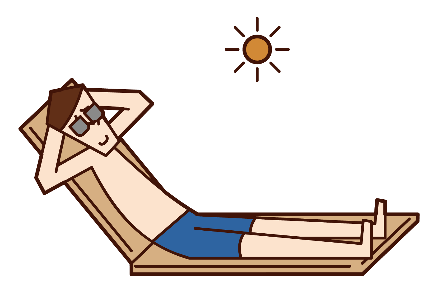 Illustration of a man lying down and relaxing