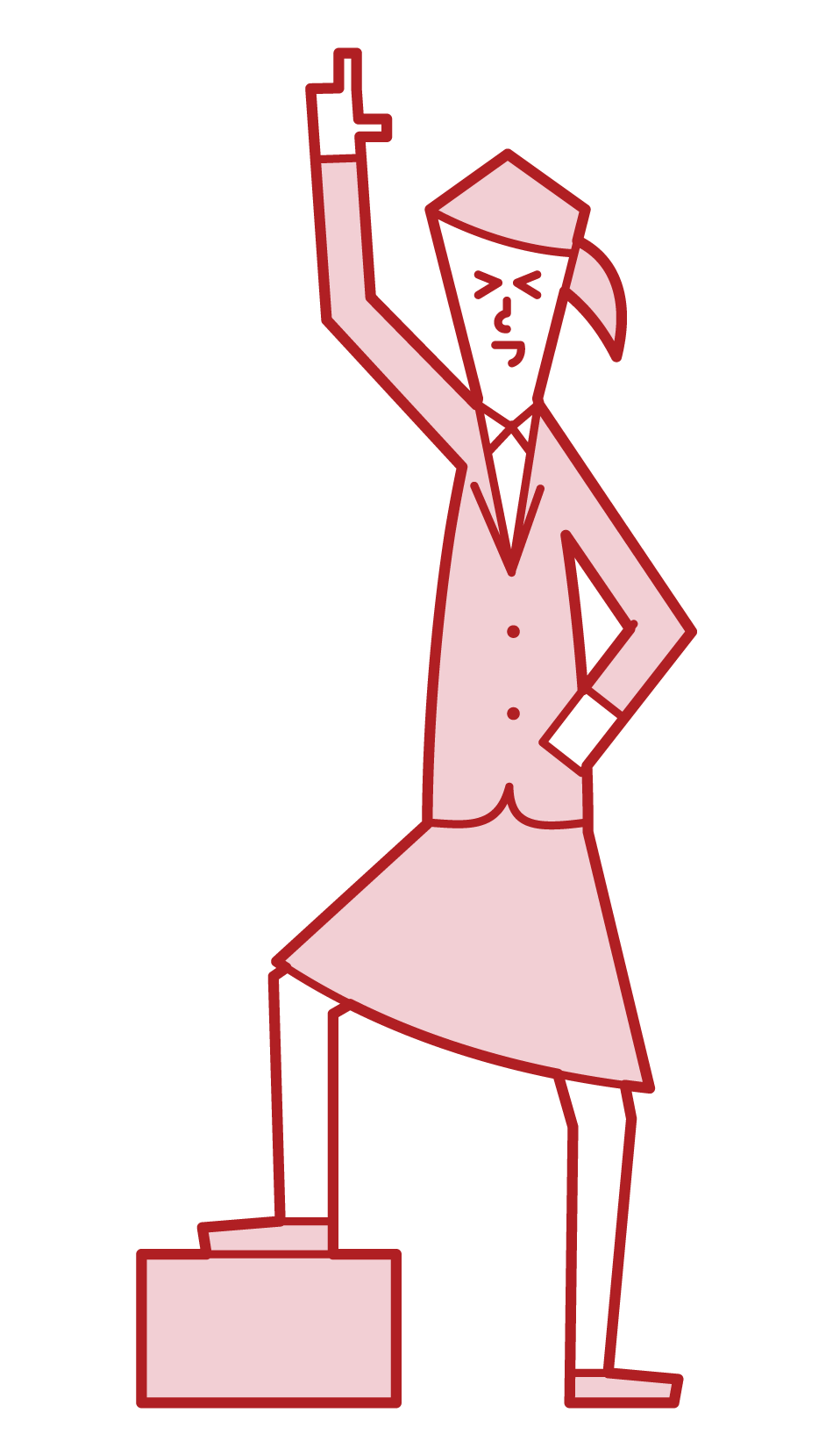 Illustration of a winning person (woman)