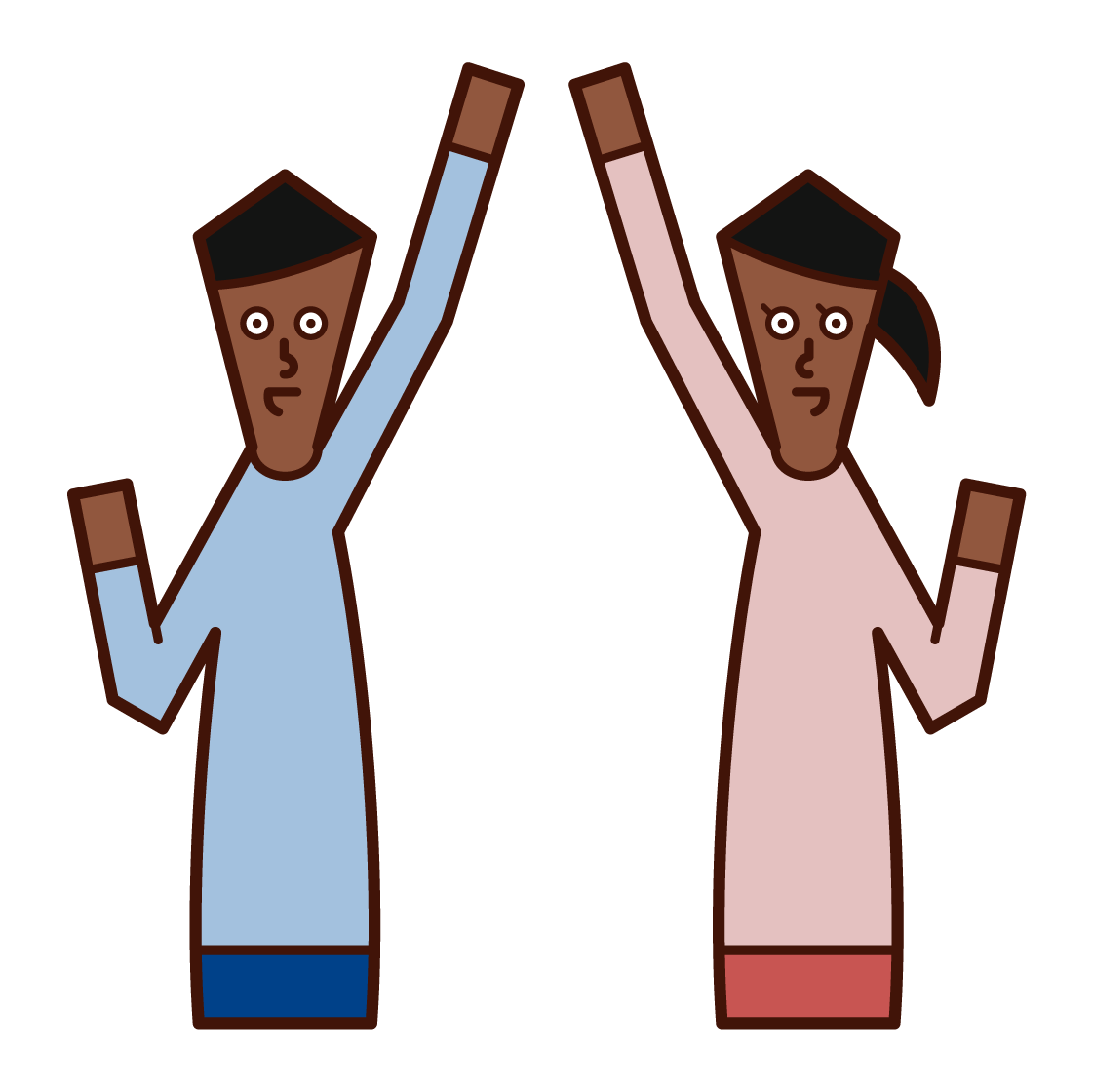 Illustration of people raising fists