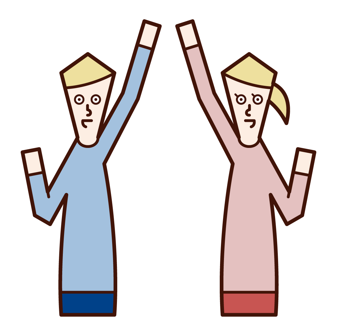 Illustration of people raising fists
