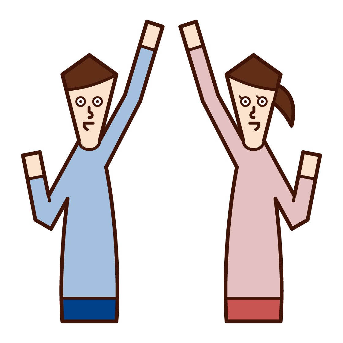 Illustration of people raising fists