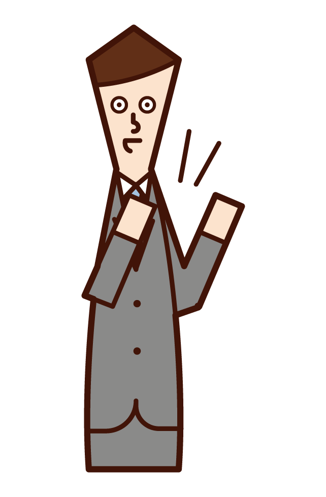 Illustration of a clapping person (male)