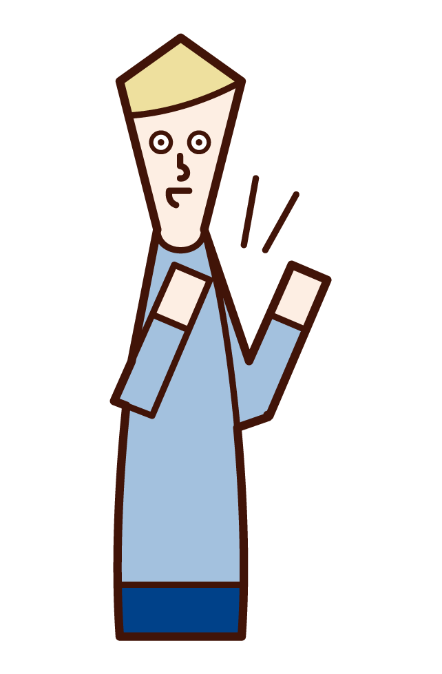 Illustration of a clapping person (male)