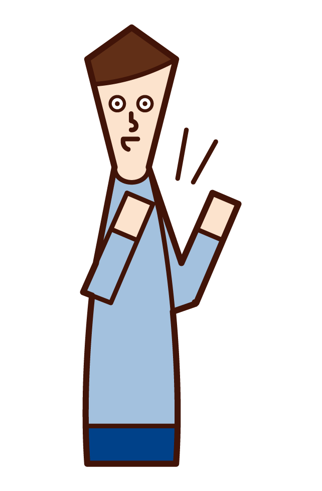 Illustration of a clapping person (male)