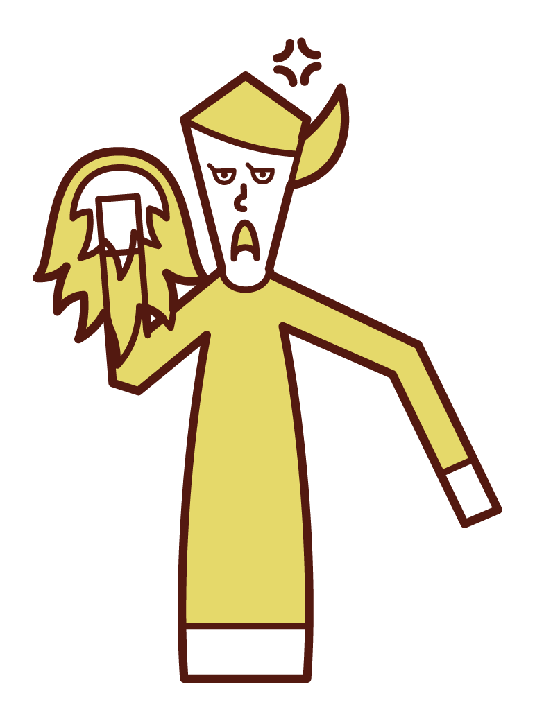 Illustration of a woman who burns in anger
