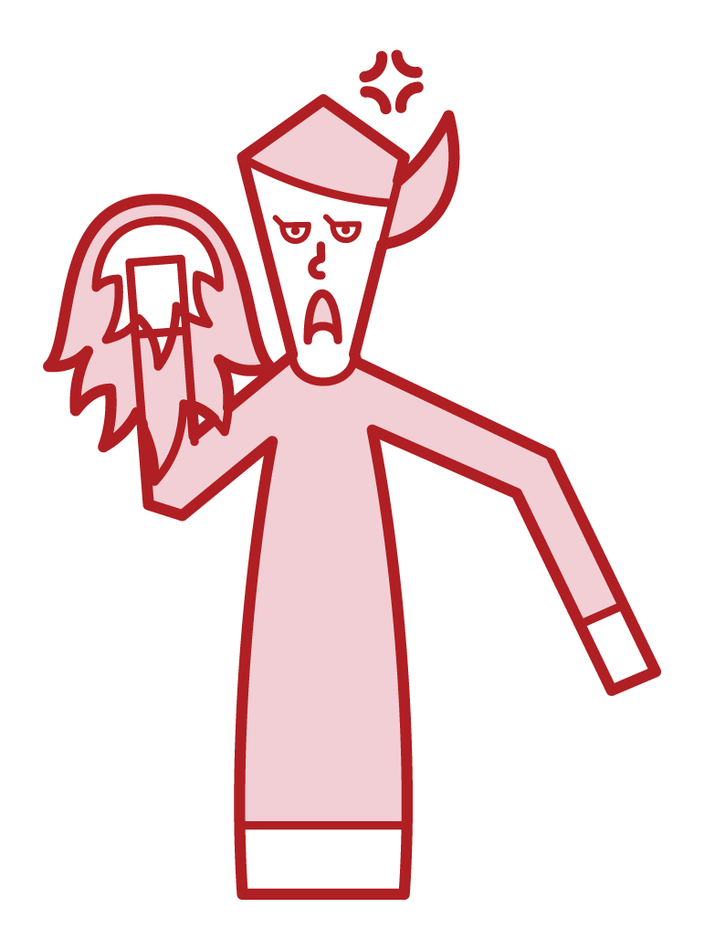 Illustration of a woman who burns in anger