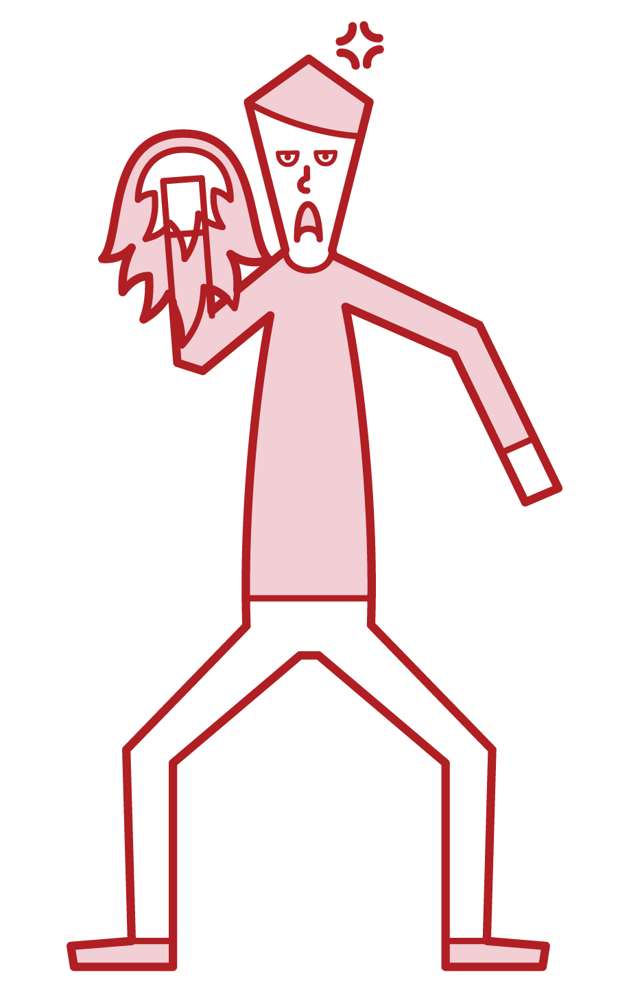 Illustration of a man who burns in anger
