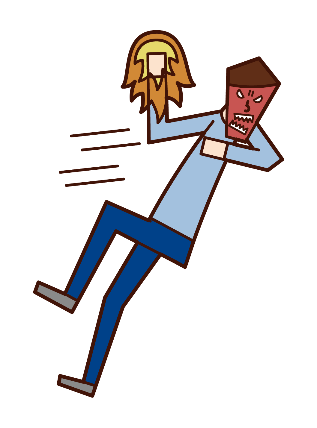 Illustration of a man (male) punching angry