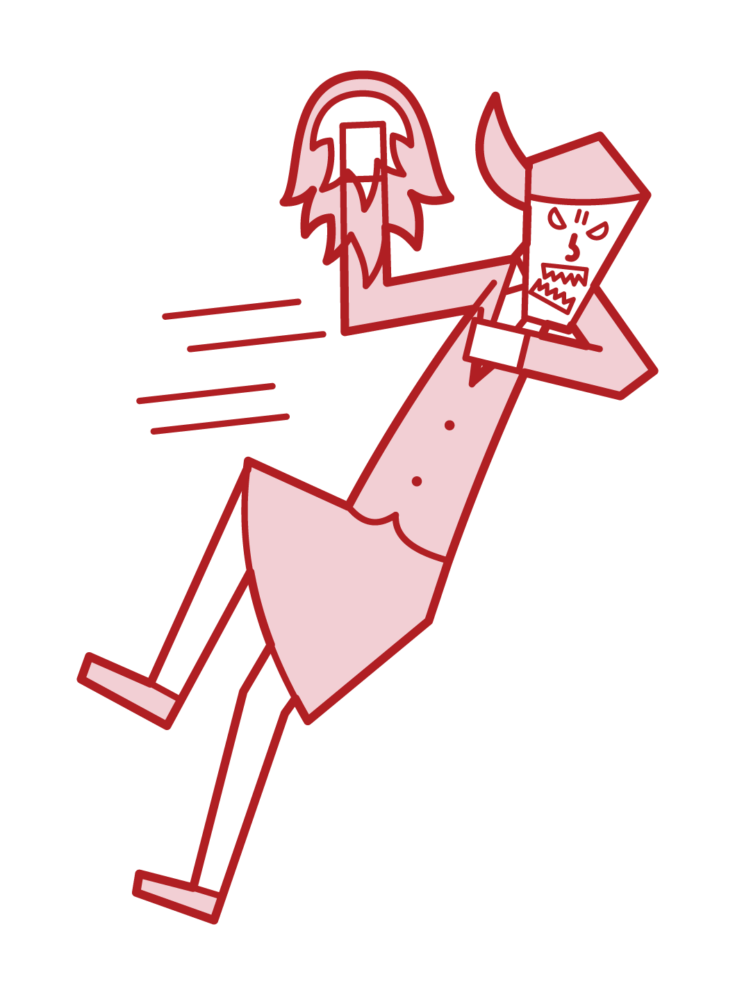 Illustration of a woman punching in anger