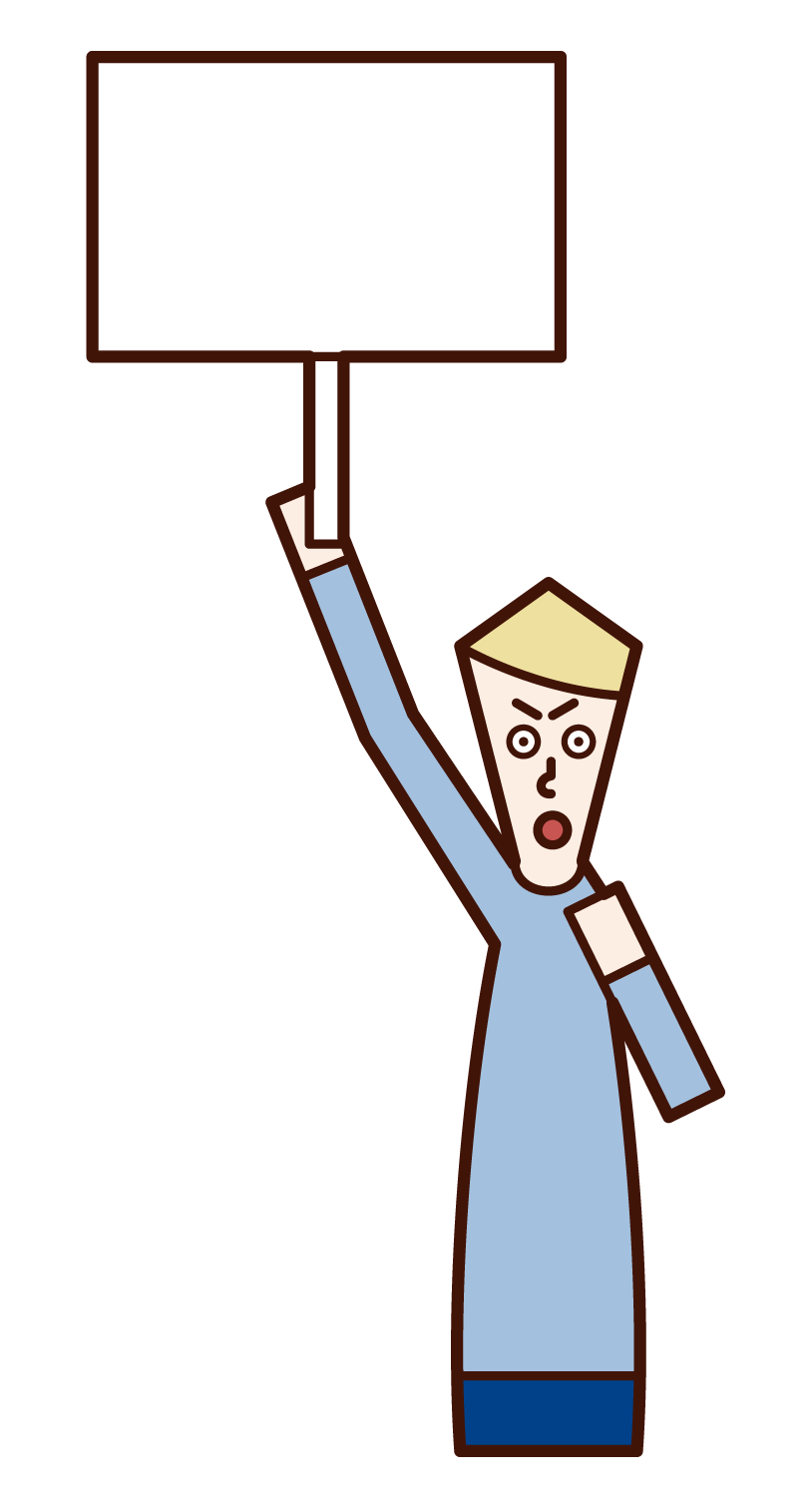 Illustration of a protester (male)