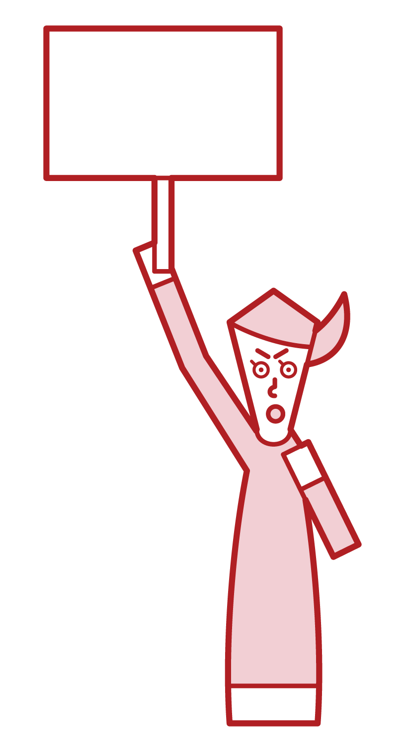 Illustration of a protester (woman)