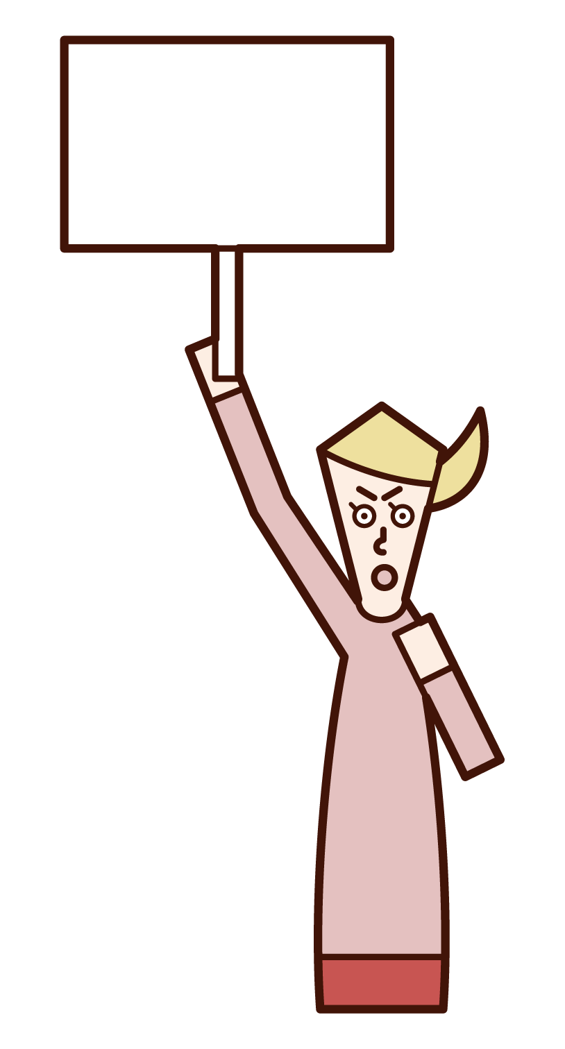 Illustration of a protester (woman)