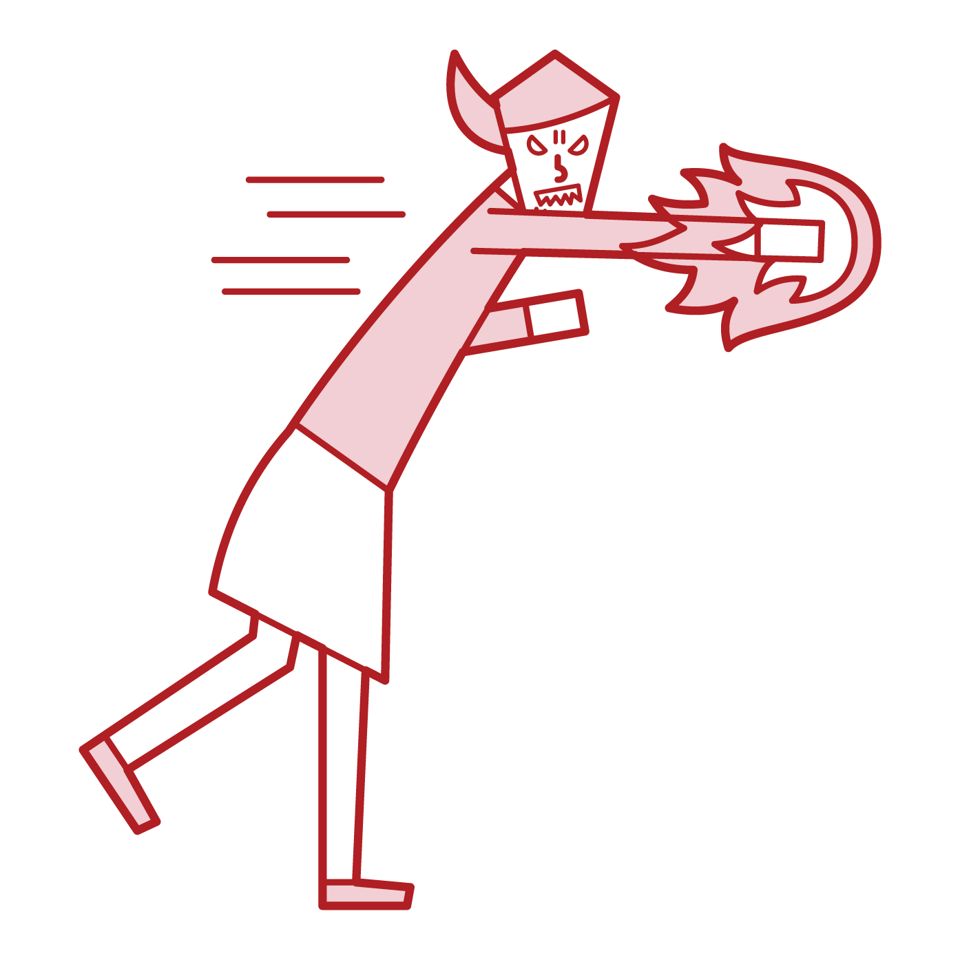 Illustration of a woman who shoots a punch of anger