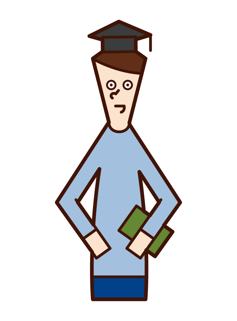 Illustration of a college student (male)